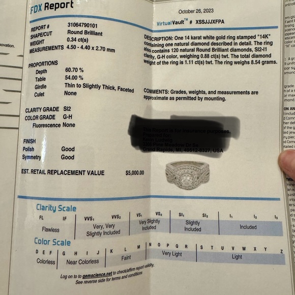 Neil Lane Diamond Ring with Tolkowsky Round Brilliant Center Stone. Size 6 - Picture 5 of 9